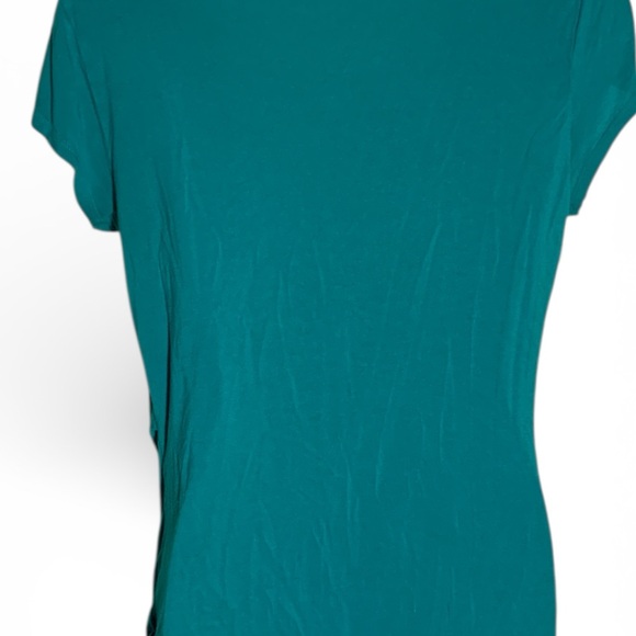 Apt. 9 Teal Short Sleeve Drape Neck Top - Picture 4 of 6